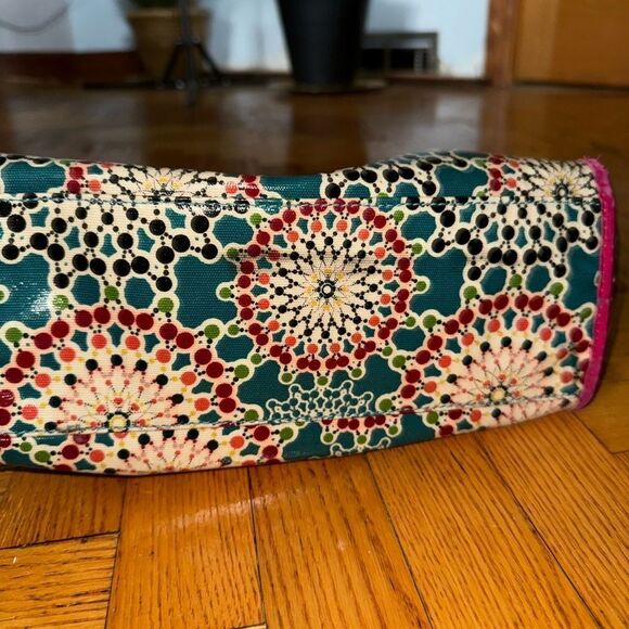 FOSSIL Geometry Prints Coated Canvas Shoulder Tote Bag #SHB1344 EUC - Picture 2 of 6